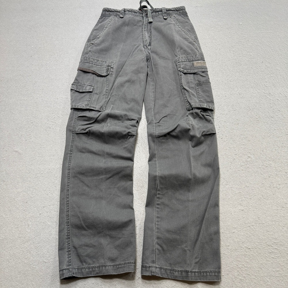 Y2K Unionbay Cargo Pants Men's 30/16 Gray Straight Relaxed Fit Utility Workwear